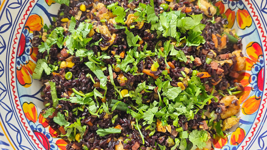 Dominican Style Chofan (Chinese Fried Rice) With Thai Riceberry