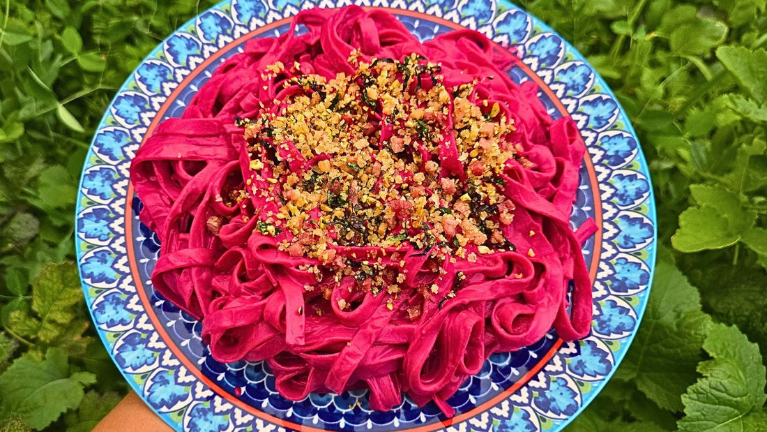My Favorite Beet Recipe! Pink Beet Pasta with Lemon Alfredo Sauce