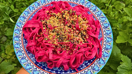 My Favorite Beet Recipe! Pink Beet Pasta with Lemon Alfredo Sauce