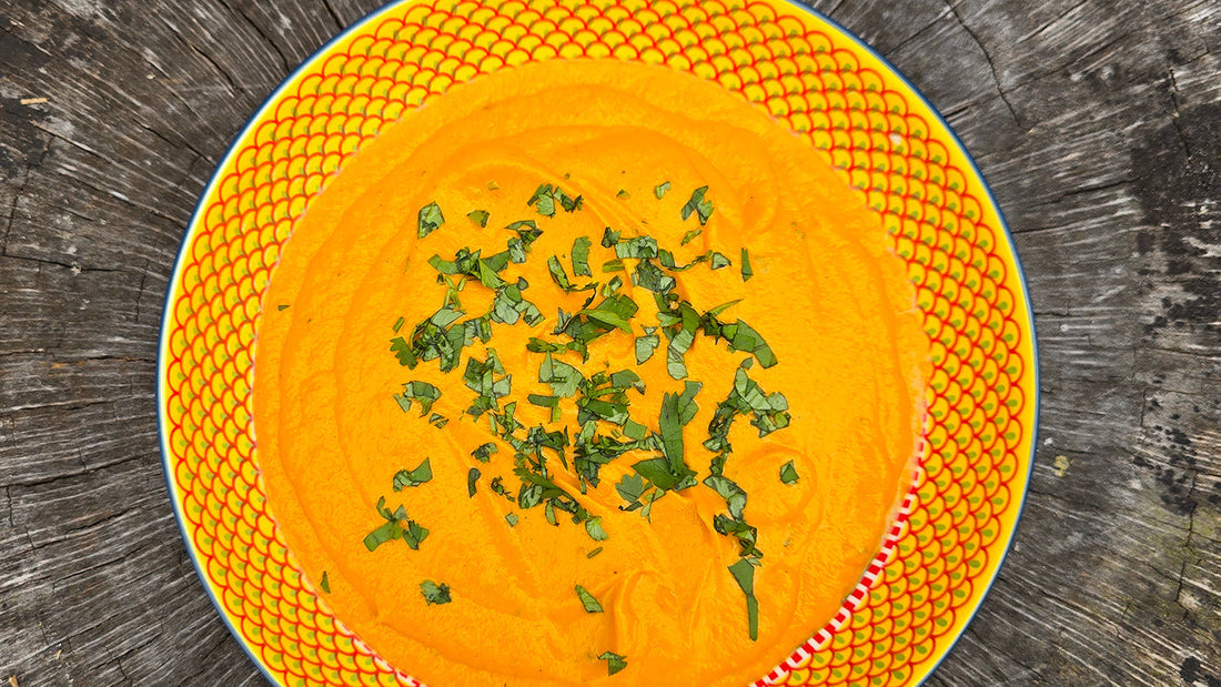 Roasted Pumpkin and Red Pepper Soup (Creamy, Easy Fall Recipe)