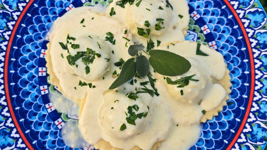 How to Make Tatsoi Ravioli with a Creamy Lemon Sage Sauce