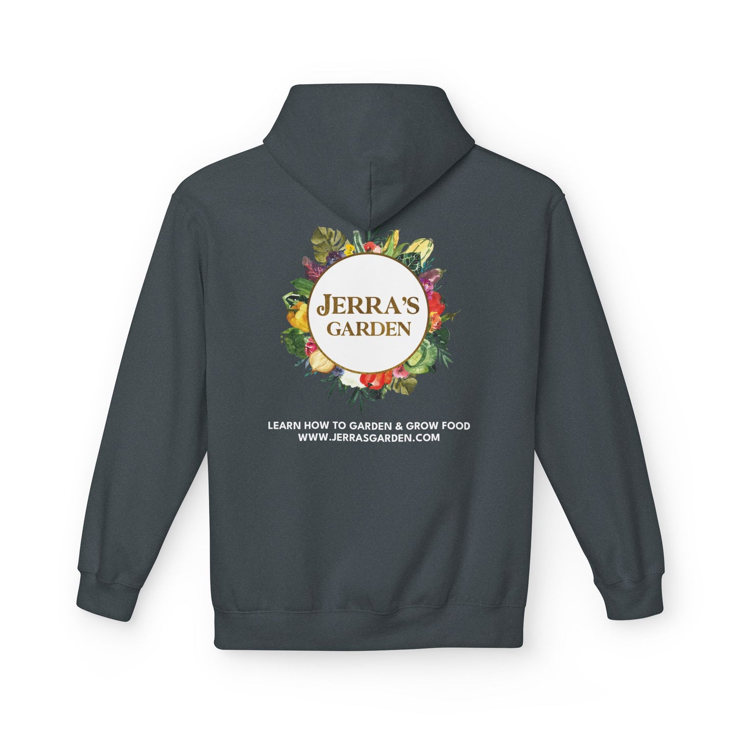 Jerra’s Garden Logo Hoodie | Learn How to Garden & Grow Food (Unisex Fleece)