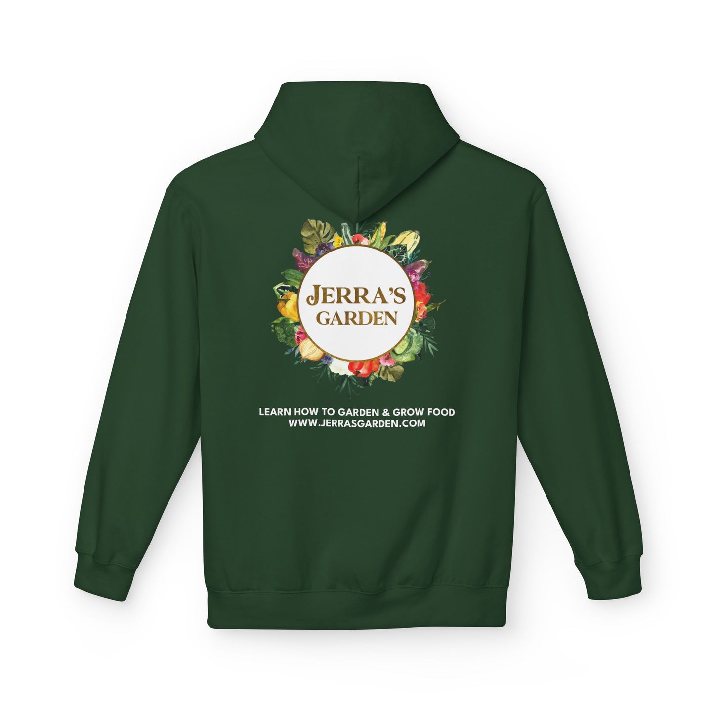 Jerra’s Garden Logo Hoodie | Learn How to Garden & Grow Food (Unisex Fleece)