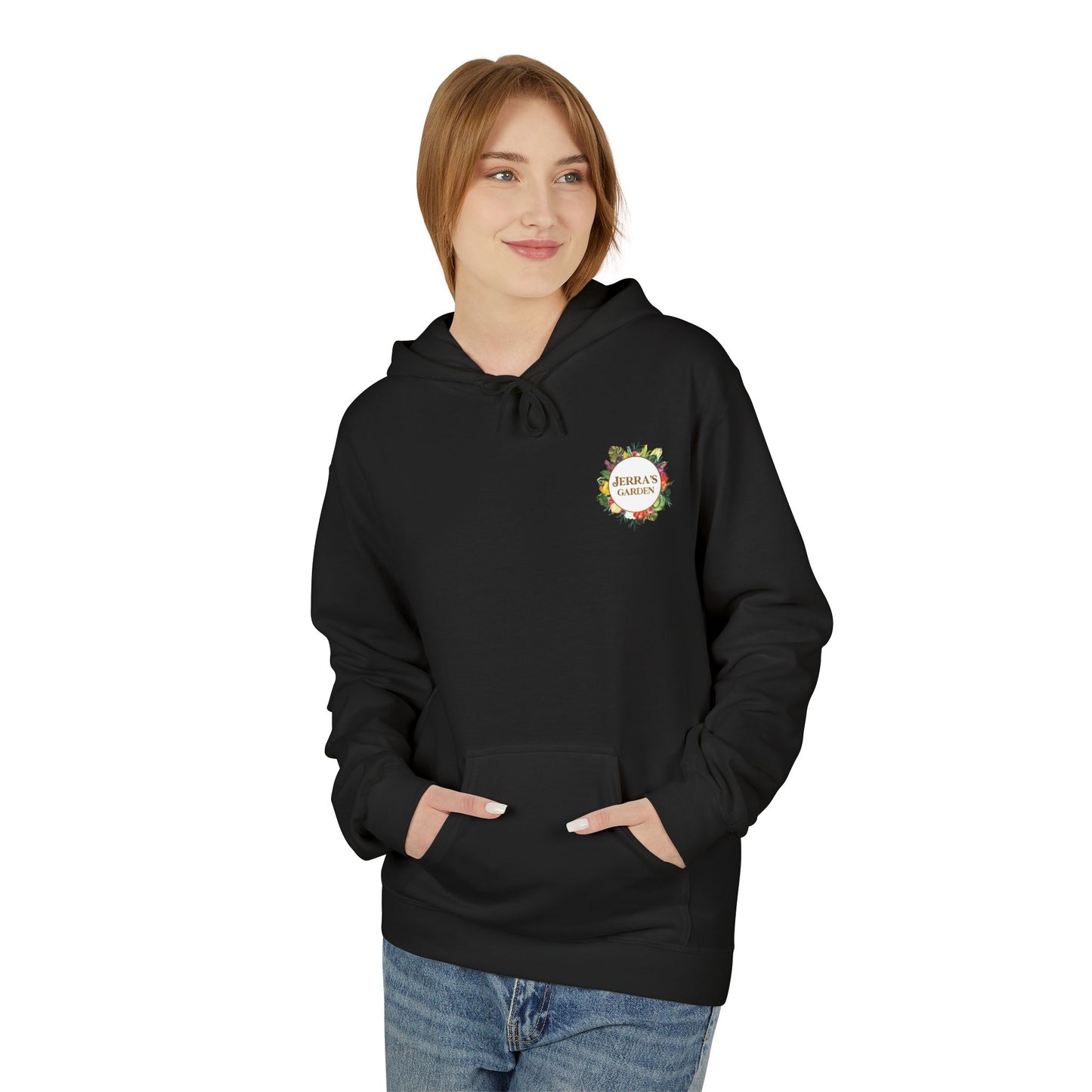 Jerra’s Garden Logo Hoodie | Learn How to Garden & Grow Food (Unisex Fleece)
