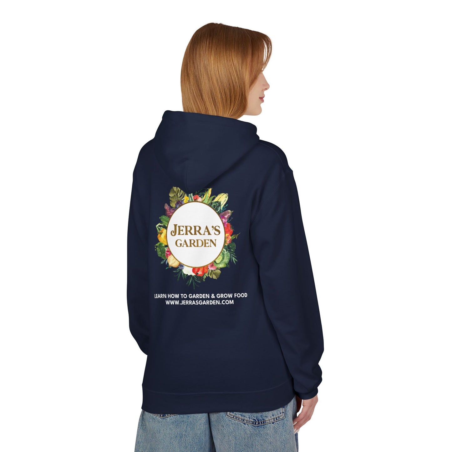 Jerra’s Garden Logo Hoodie | Learn How to Garden & Grow Food (Unisex Fleece)