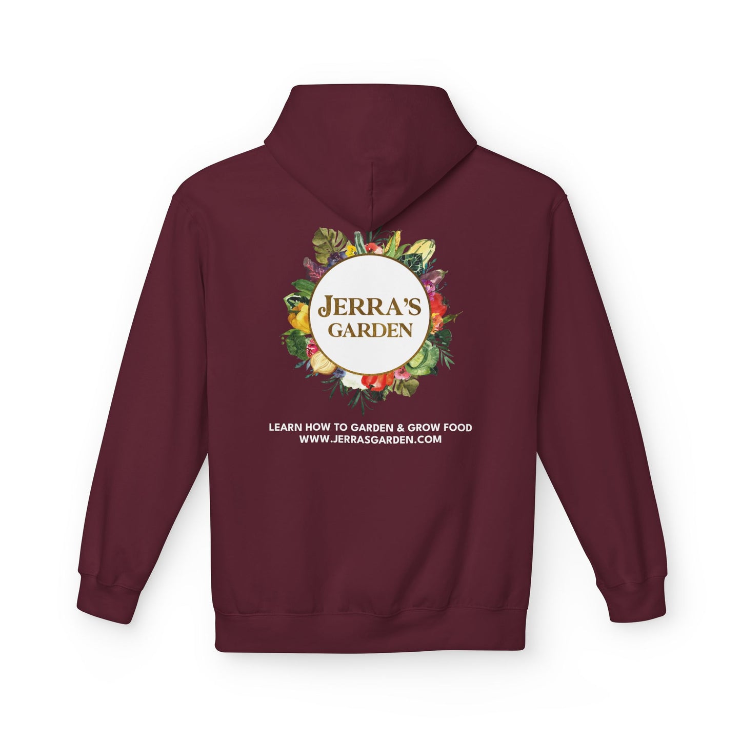 Jerra’s Garden Logo Hoodie | Learn How to Garden & Grow Food (Unisex Fleece)