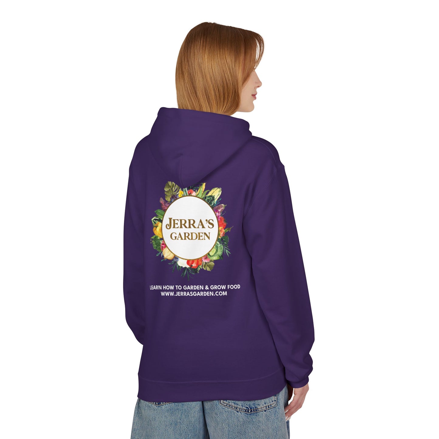 Jerra’s Garden Logo Hoodie | Learn How to Garden & Grow Food (Unisex Fleece)