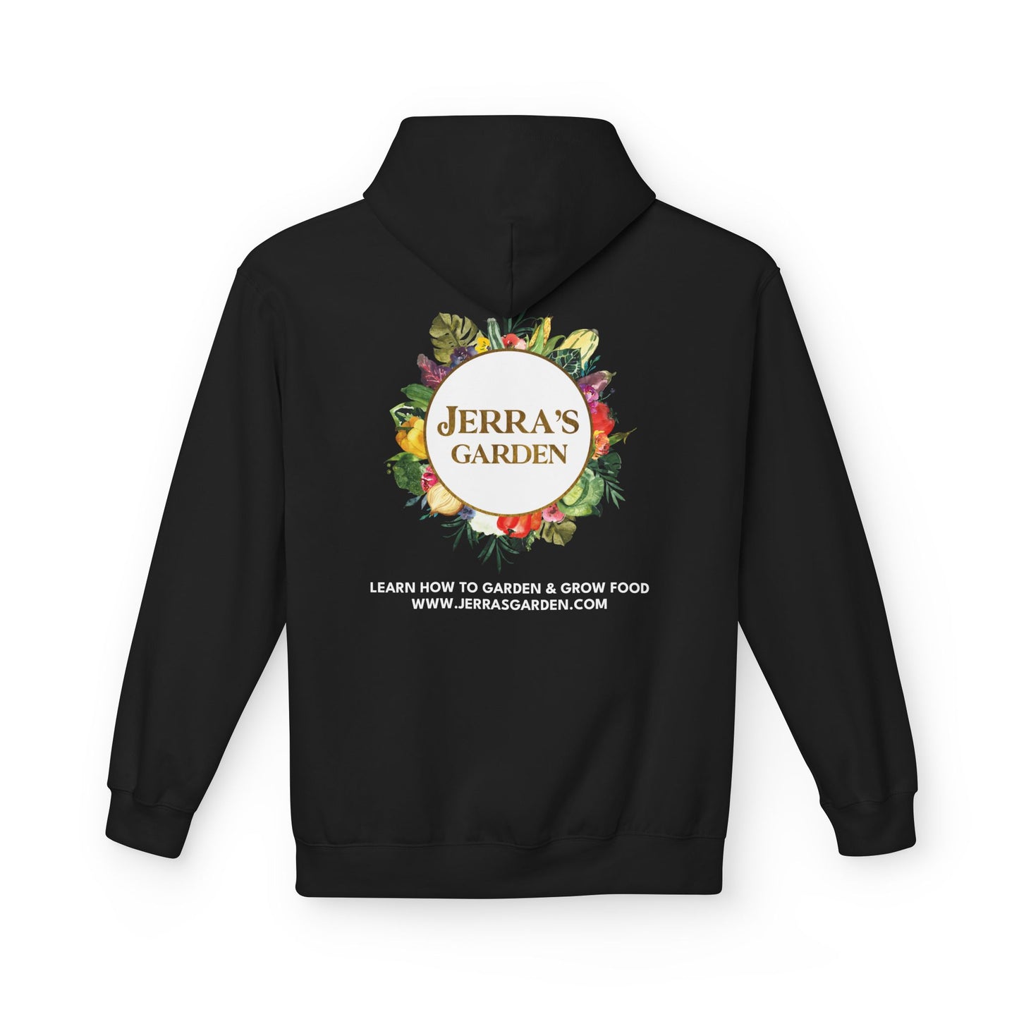 Jerra’s Garden Logo Hoodie | Learn How to Garden & Grow Food (Unisex Fleece)