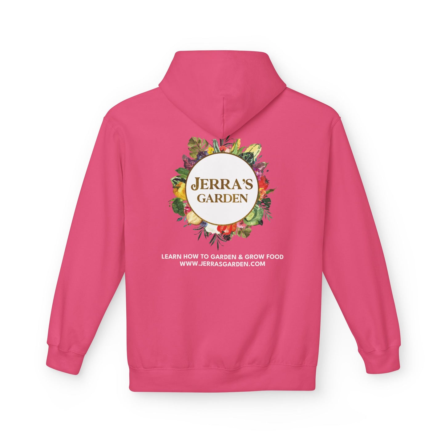 Jerra’s Garden Logo Hoodie | Learn How to Garden & Grow Food (Unisex Fleece)