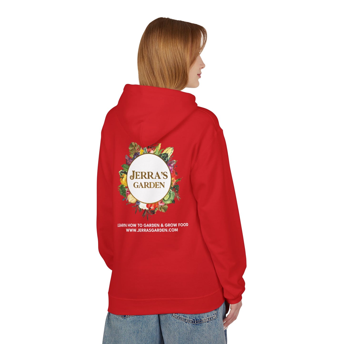 Jerra’s Garden Logo Hoodie | Learn How to Garden & Grow Food (Unisex Fleece)