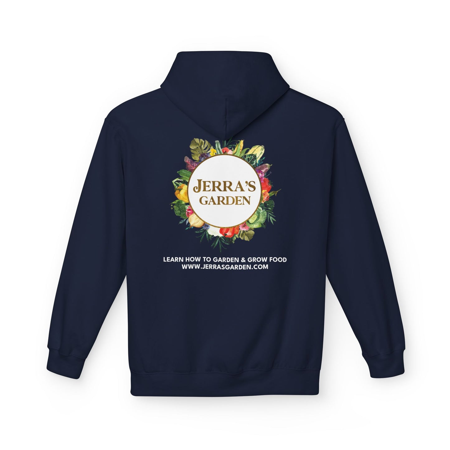 Jerra’s Garden Logo Hoodie | Learn How to Garden & Grow Food (Unisex Fleece)
