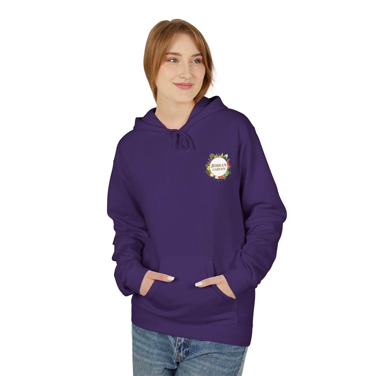 Jerra’s Garden Logo Hoodie | Learn How to Garden & Grow Food (Unisex Fleece)