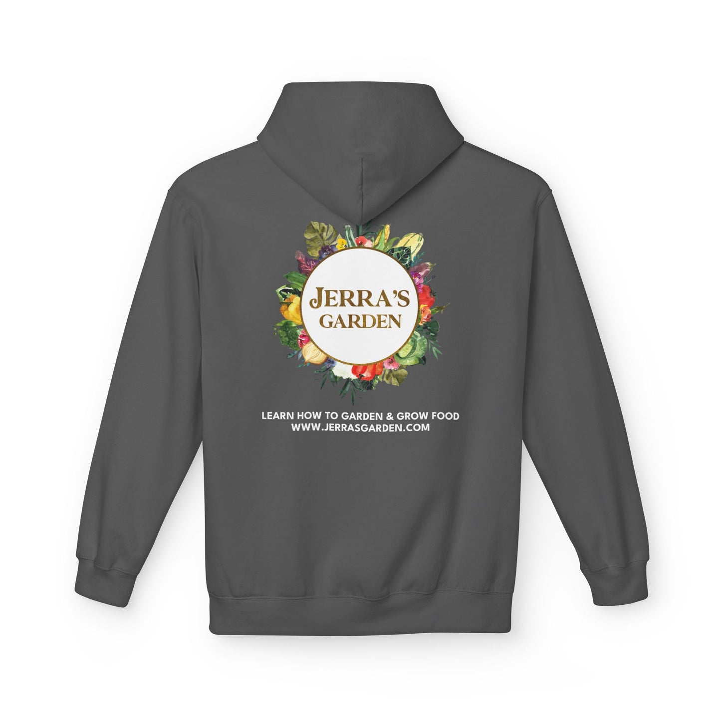 Jerra’s Garden Logo Hoodie | Learn How to Garden & Grow Food (Unisex Fleece)