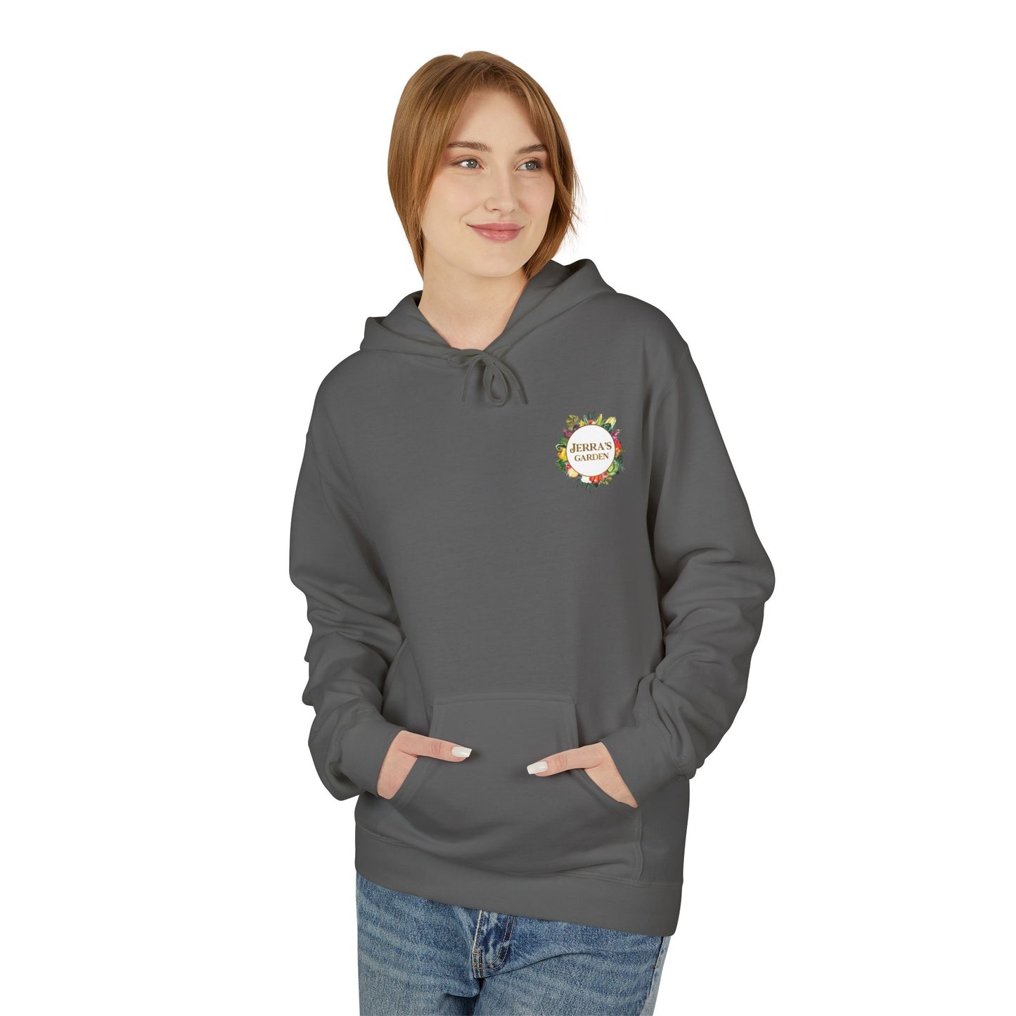 Jerra’s Garden Logo Hoodie | Learn How to Garden & Grow Food (Unisex Fleece)