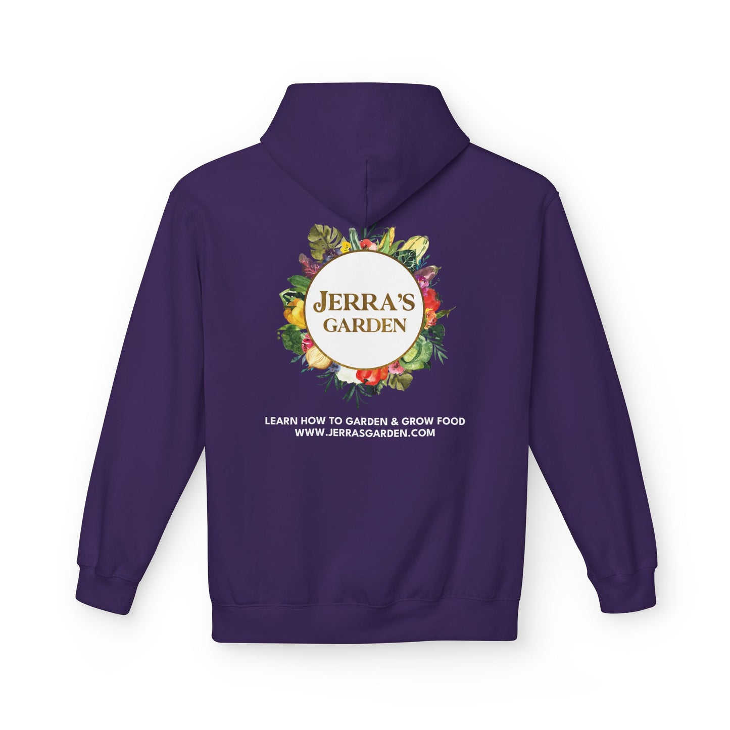 Jerra’s Garden Logo Hoodie | Learn How to Garden & Grow Food (Unisex Fleece)