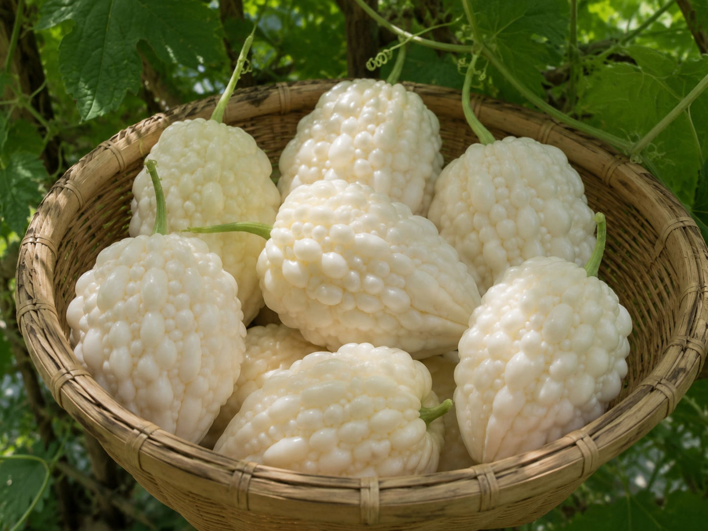 White Apple Hybrid Bitter Melon Gourd Ku Gua Vegetable Seeds